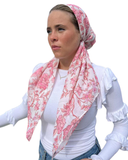 Scarf Bar Pink Blossom Classic Pre-Tied Bandanna with Full Grip myselflingerie.com