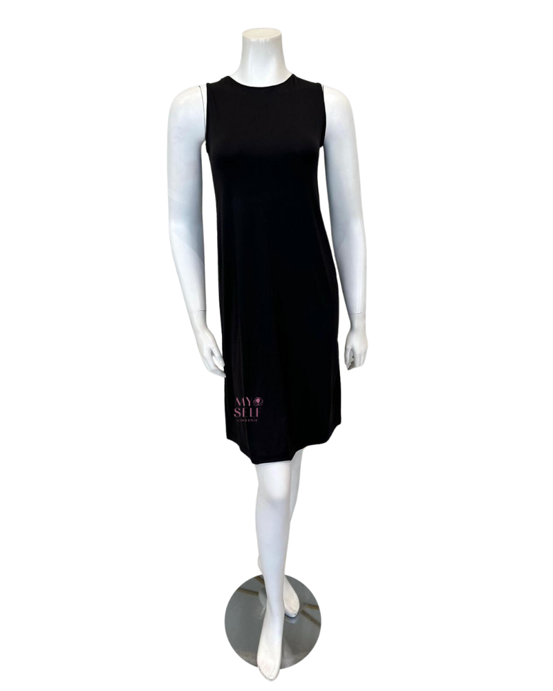 BASICbar  Black Sleeveless Slip Dress / Classic Length