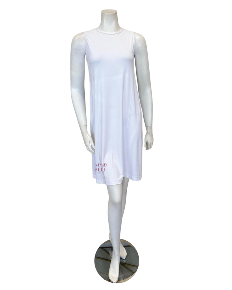 BASICbar White Sleeveless Slip Dress / Classic Length