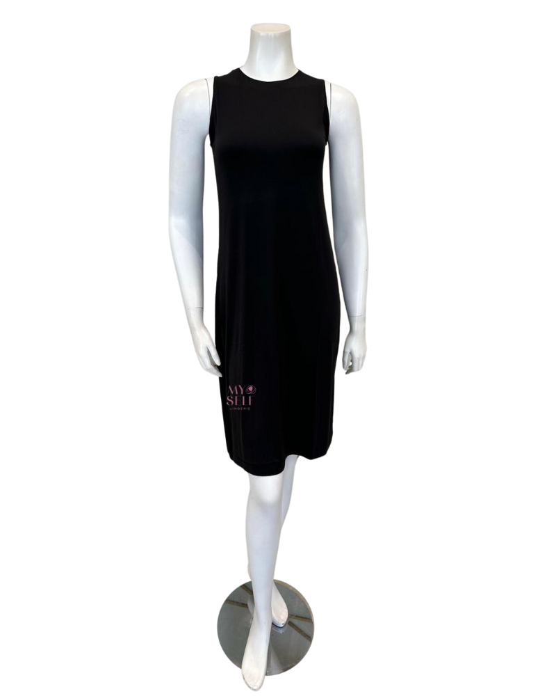 BASICbar Black Sleeveless Slip Dress / Tall Length