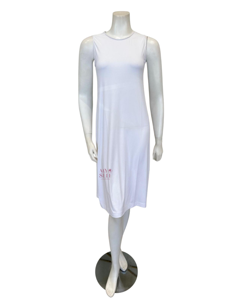 BASICbar White Sleeveless Slip Dress / Tall Length