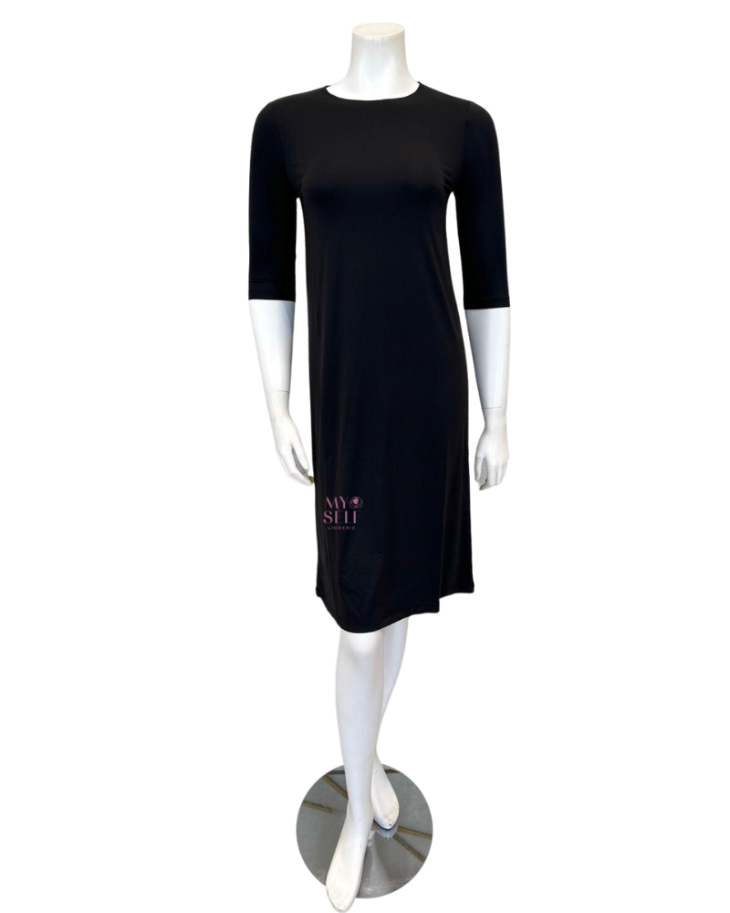 BASICbar BBBKLSC Black Long Sleeves Slip Dress / Classic Length myselflingerie.com