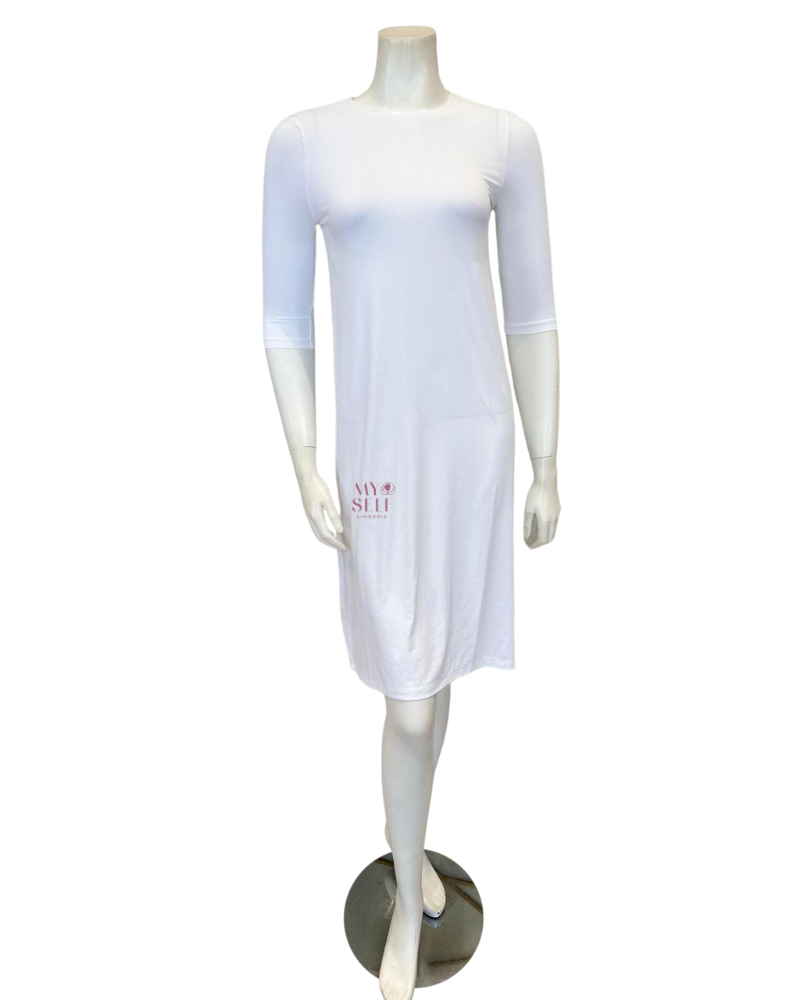 BASICbar BBWLST White Long Sleeves Slip Dress / Tall Length myselflingerie.com