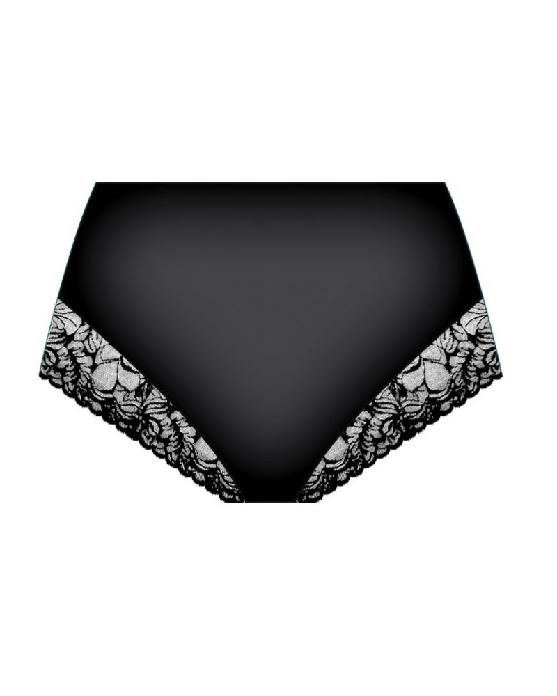 Gemsli PT0059 Black Smoothing Lace Control Brief myselflingerie.com