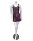 Wacoal 814191 Italian Plum/Valerian Embrace Lace Chemise myselflingerie.com