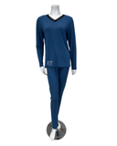 Jackie O'Loungewear VPJ-PRI Periwinkle V Neck Modal Pajamas Set myselflingerie.com