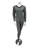Jackie O'Loungewear VPJ-SEA Seafoam V Neck Modal Pajamas Set myselflingerie.com