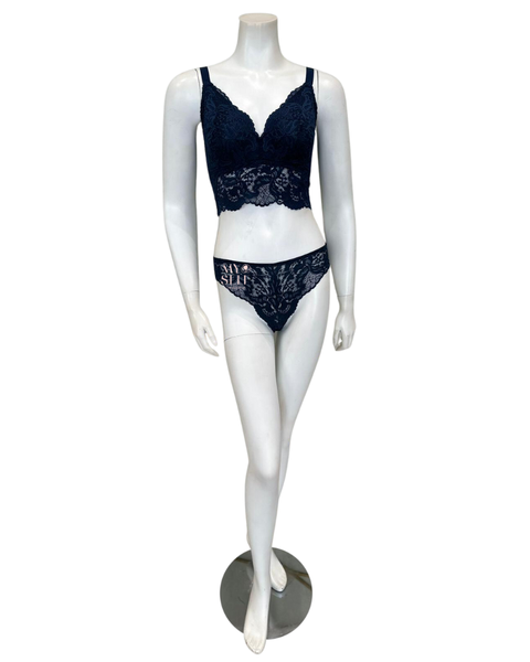 Cosabella JHANS1310 + 0561 Navy Curvy Bralette & Bikini Set myselflingerie.com