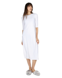 Me Moi CSP504-48 White Bonded 3/4 Sleeve Shell Dress 48" myselflingerie.com