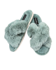 Memoi MZP05445 Sea Blue Beverly Fur Plush Slipper myselflingerie.com