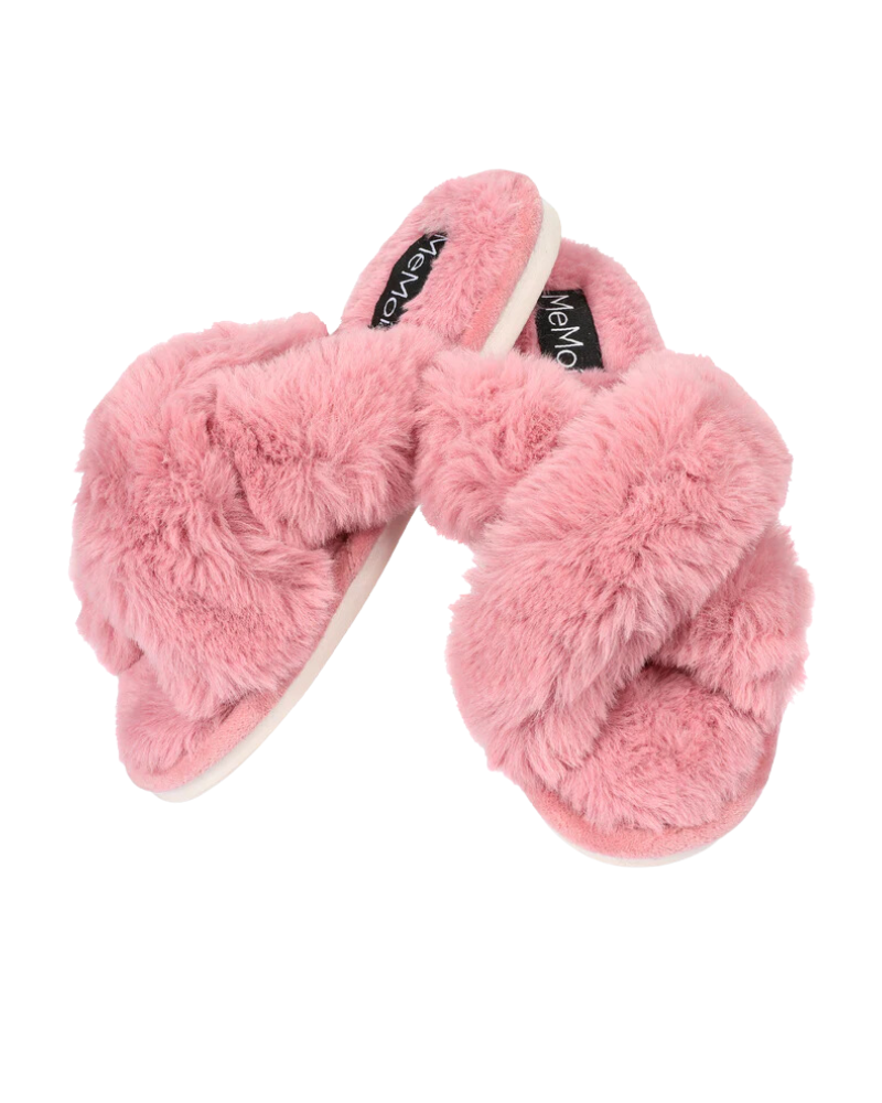 Memoi MZP05445 Mauve Beverly Fur Plush Slipper myselflingerie.com