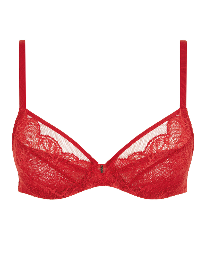 Chantelle 12N1 Scarlet Midnight Flowers Underwire Bra myselflingerie.com