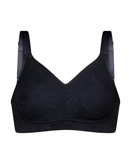 100-711 Black Evelyn Seamless Minimizer Wire Free Bra