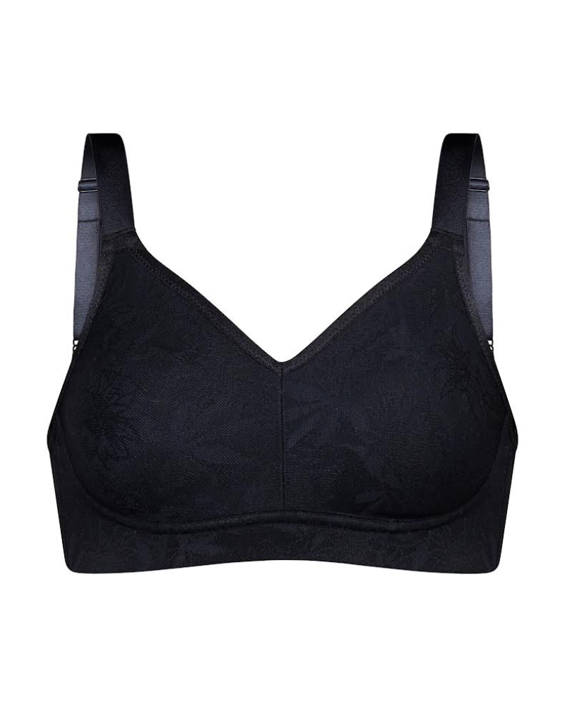 100-711 Black Evelyn Seamless Minimizer Wire Free Bra