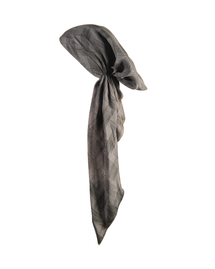 Revaz HS509E Grey Abstract Lines Adjustable Pre-Tied Bandanna with Velvet Grip myselflingerie.com