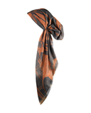 Revaz Black & Camel Big Flowers Adjustable Pre-Tied Bandanna with Velvet Grip