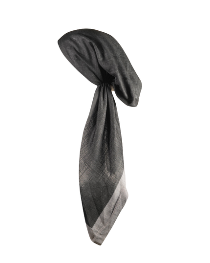 Revaz HS505A/E Black/Grey Border Adjustable Pre-Tied Bandanna with Velvet Grip myselflingerie.com