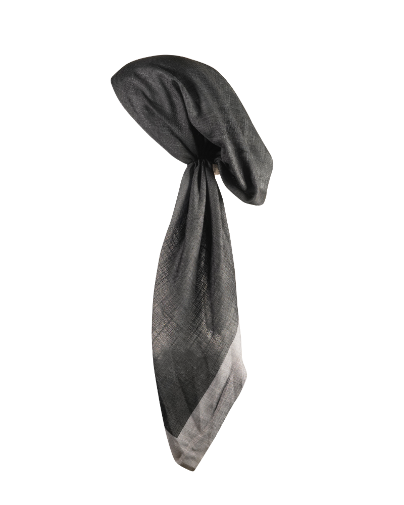 Revaz HS505A/E Black/Grey Border Adjustable Pre-Tied Bandanna with Velvet Grip myselflingerie.com