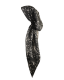 Revaz Black & White Floral Adjustable Pre-Tied Bandanna with Velvet Grip