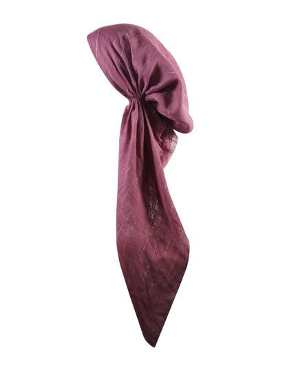 Revaz HS508M Mauve Lurex Lines Adjustable Pre-Tied Bandanna with Velvet Grip myselflingerie.com