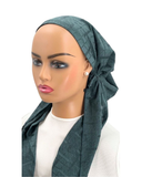 Ahead Frosty Green Silken Weave Pre-Tied Bandanna