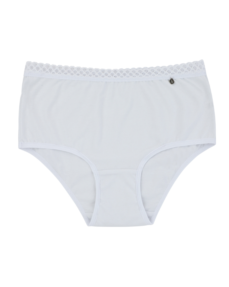 Buttermint BU501WT White Lace Trimmed Cotton Hipsters 3 Pack ...