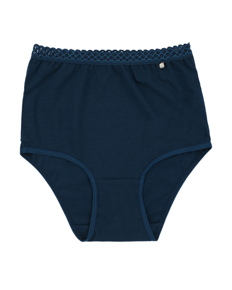 Buttermint BU401MN Midnight Lace Trimmed Cotton Briefs 3 Pack myselflingerie.com