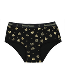 Buttermint Gold Hearts Black Cotton Teen Hipsters 3 Pack