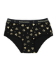 Buttermint HIP-HRT-BK Gold Hearts Black Cotton Teen Hipsters 3 Pack myselflingerie.com