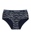 Buttermint HIP-WVE-DN Silver Waves Denim Cotton Teen Hipsters 3 Pack myselflingerie.com