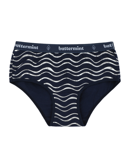 Buttermint HIP-WVE-DN Silver Waves Denim Cotton Teen Hipsters 3 Pack myselflingerie.com