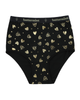Buttermint BR-HRT-BK Gold Hearts Black Cotton Teen Briefs 3 Pack myselflingerie.com