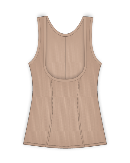 Gemsli SW0062 Beige Open Bust Powermesh Camisole myselflingerie.com
