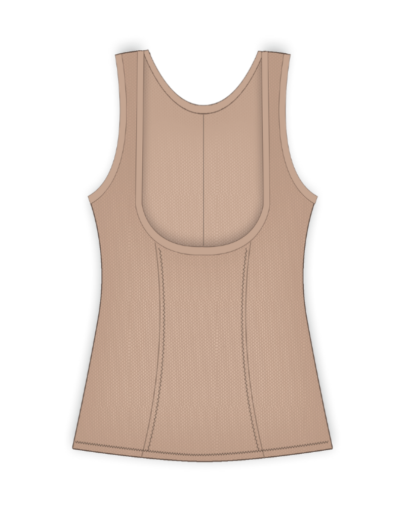 Gemsli SW0062 Beige Open Bust Powermesh Camisole myselflingerie.com