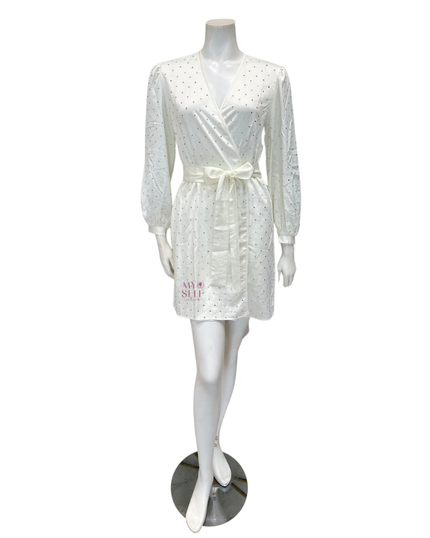 Rya Collection 754 Ivory Marilyn Charmeuse Wrap Robe  myselflingerie.com