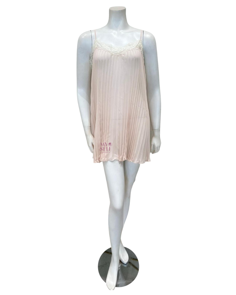 Rya Collection 114 Blush Or Chiffon Accordion Pleated Chemise myselflingerie.com