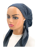 P2170-24 Navy Houndstooth Pre-Tied Bandanna