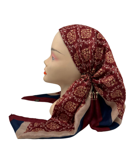 Cherie SP262RD Red Metallic Emblem Pre-Tied Open Back Bandanna myselflingerie.com