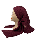 Cherie Burgundy Smocking Pre-Tied Open Back Bandanna