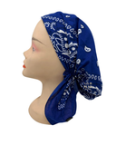 HB166RO Royal Printed Pre-Tied Bandanna