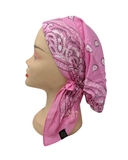 HB166PK Pink Printed Pre-Tied Bandanna