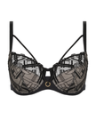 Chantelle 21S1 Black Graphic Support Underwire Bra myselflingerie.com