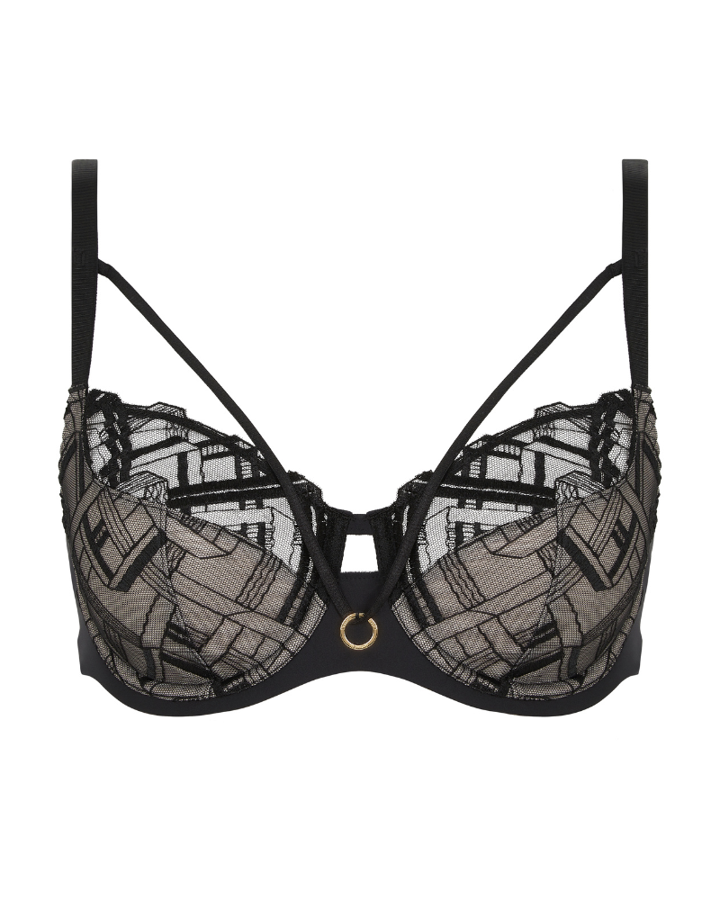 Chantelle 21S1 Black Graphic Support Underwire Bra myselflingerie.com