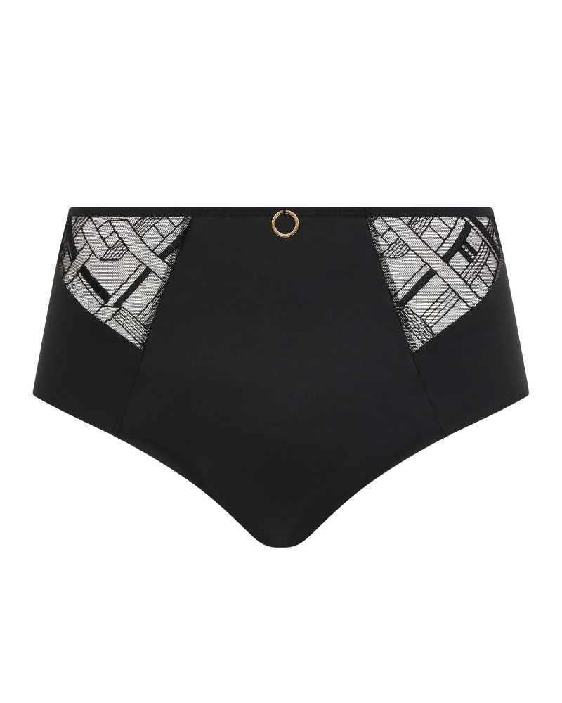 Chantelle 21S8 Black Graphic Support Hi Waist Brief myselflingerie.com