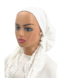 Ahead White Spiral Twist Pre-Tied Bandanna