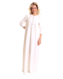 Chicolli N5030-23A White Swing Bamboo Cotton Button Down Nightgown myselflingerie.com