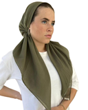 Scarf Bar Solid Hunter Green Cotton Classic Pre-Tied Bandanna with Full Grip  myselflingerie.com