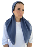 Scarf Bar Solid Indigo Blue Cotton Classic Pre-Tied Bandanna with Full Grip  myselflingerie.com