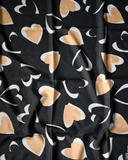 Nicsessories Black & Camel Hearts Square Scarf