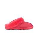 UGG Pink Glow Coquette Clog Suede Slippers with Fur Trim
